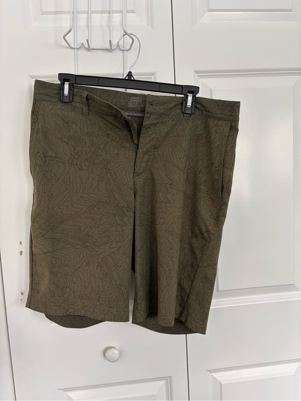 Nike Men's Olive Green Flat Front Shorts